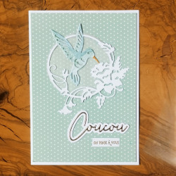 Cercle fleurs et colibri -...