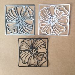 Carre vitrail fleur - Die...