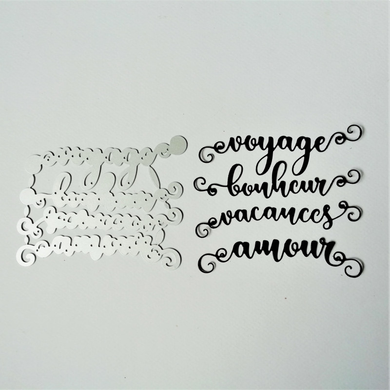 Matrice De Decoupe Dies En Francais Voyage Vacances Bonheur Amour Crearte By Marcella